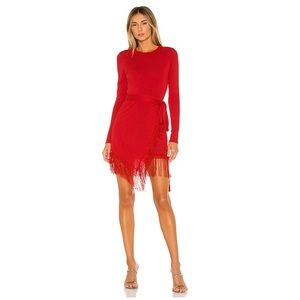 x REVOLVE Anisha Fringe Dress in Red. HOUSE OF HARLOW 1960 Size: M / Worn Once.
